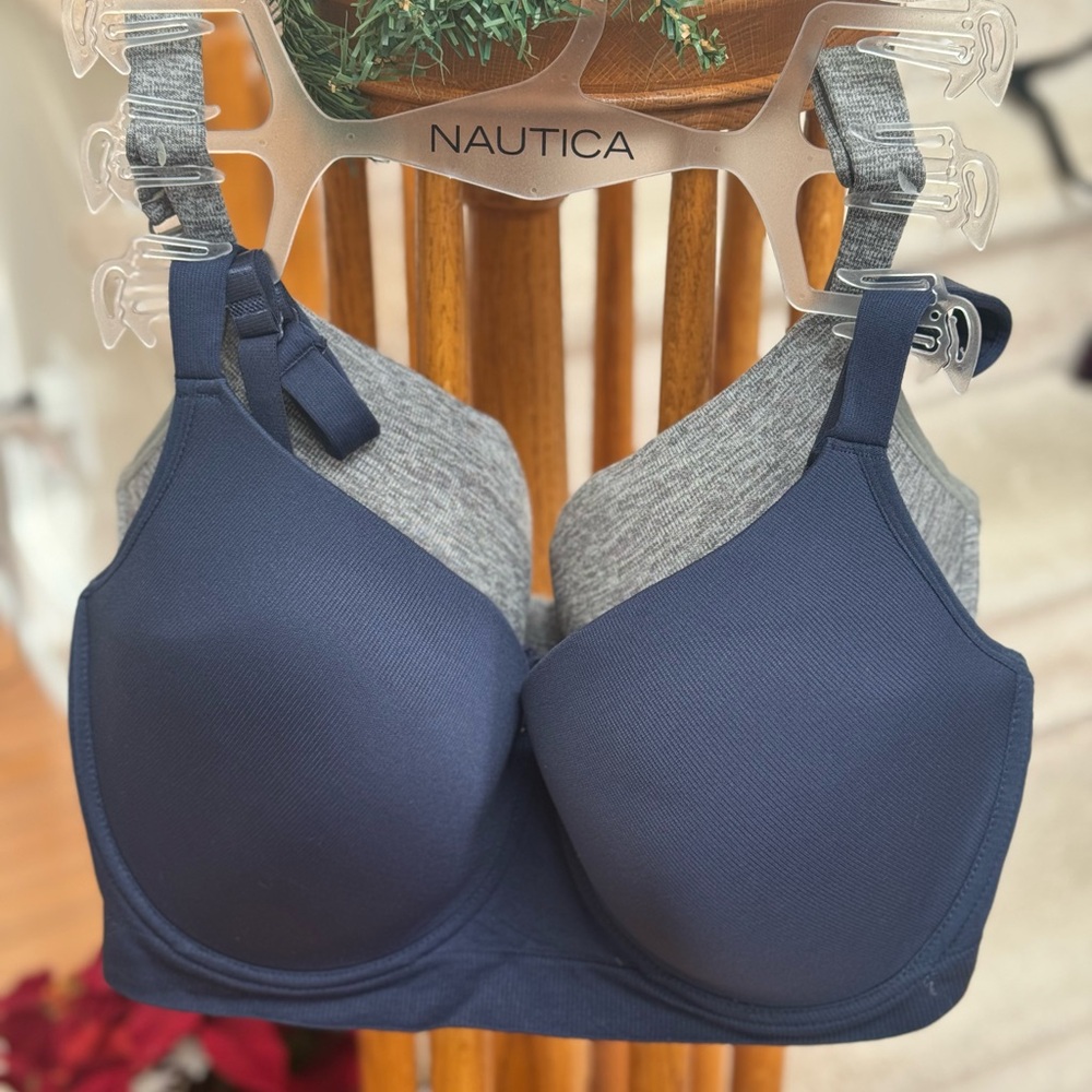 NWOT Nautica Women's Navy and Heather Gray Bra